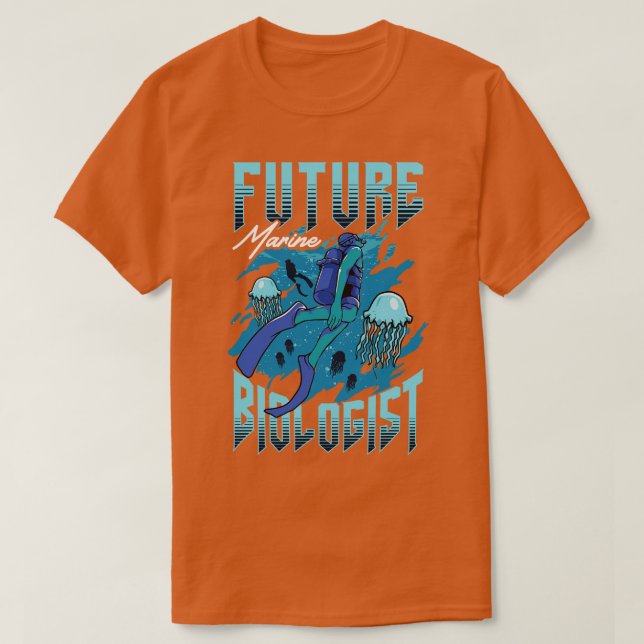 Camiseta Futuro Estudante de Biologia Marinha (Frente do Design)