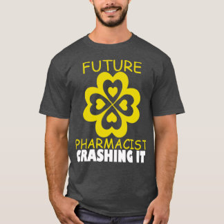 Camiseta Futuro Farmacêutico Esmagando Estudante Esquema Mé
