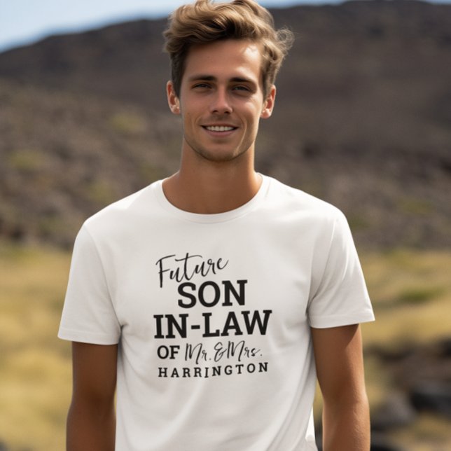 Camiseta Futuro Filho Na Lei WV Casamento De Groom (Criador carregado)