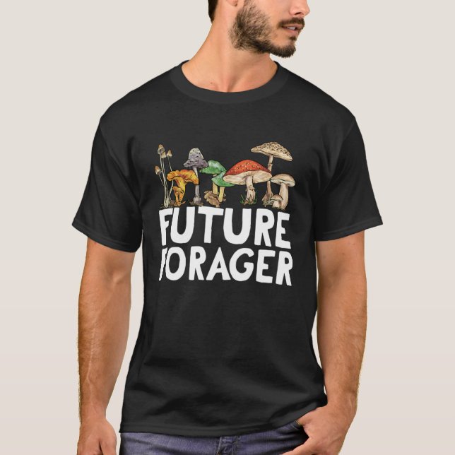 Camiseta Futuro Forager Caçando Morel Hunter Forag (Frente)