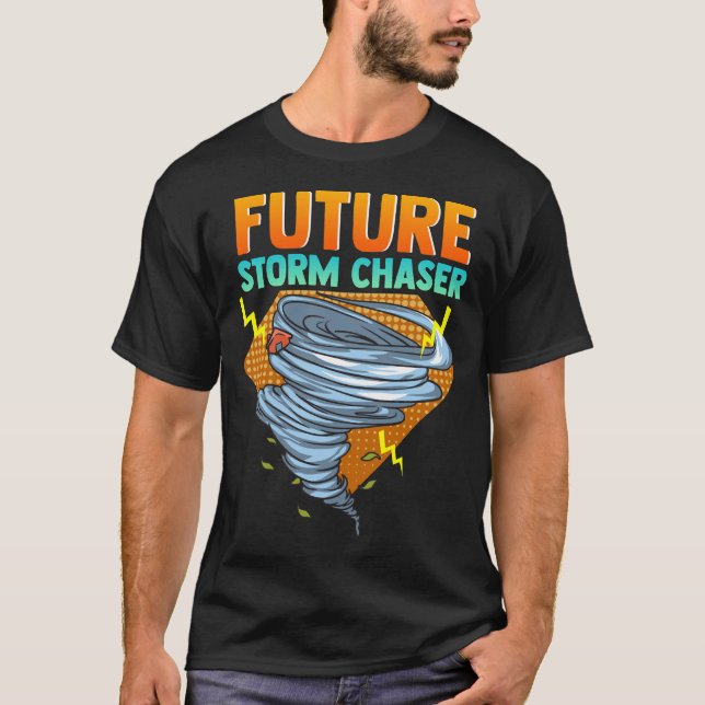Camiseta Futuro furacão Chaser Tornado Furacão Thunder (Frente)