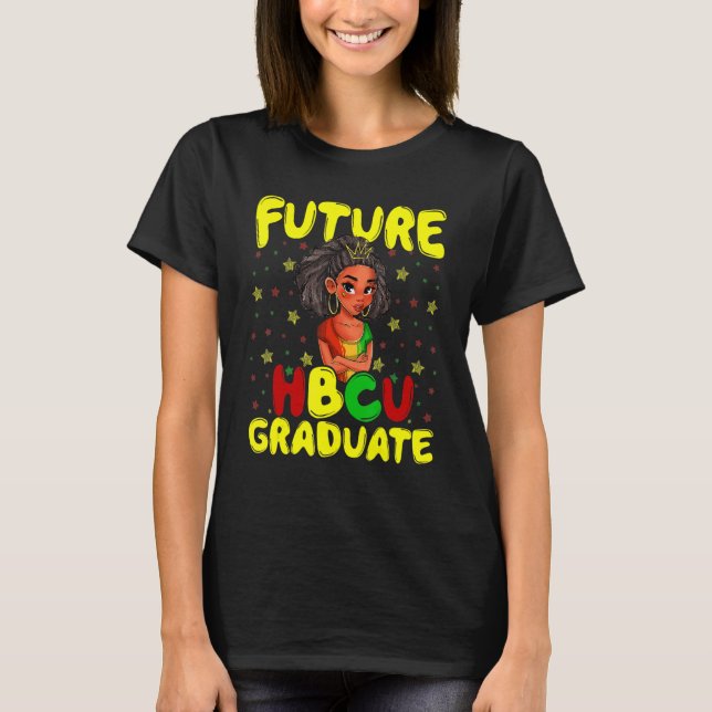 Camiseta Futuro HBCU - História do Formando - Menina Negra (Frente)