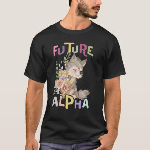 Camiseta futuro lobo alfa com lobos giros e flores