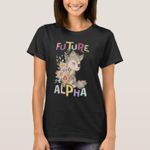 Camiseta futuro lobo alfa com lobos giros e flores