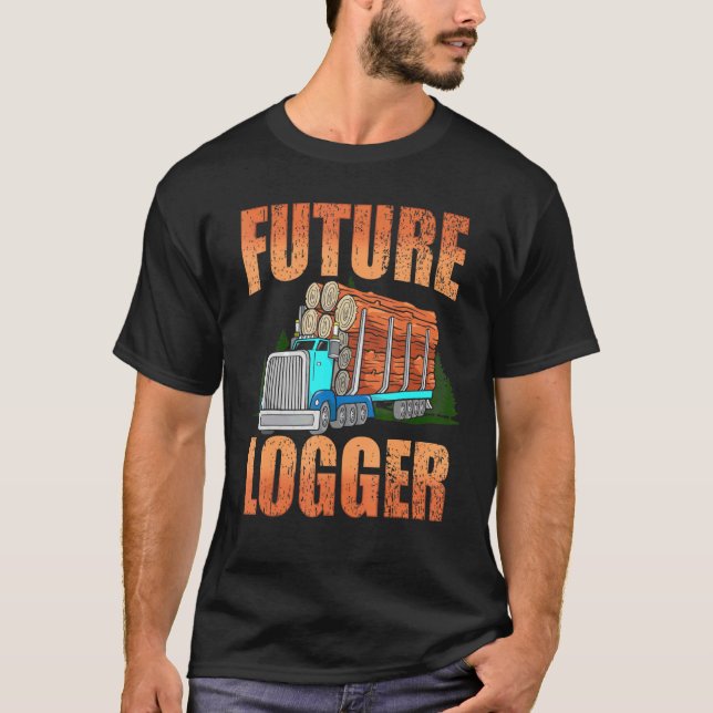 Camiseta Futuro Logger Lumberjack Wood Cutter Logging Sawmi (Frente)