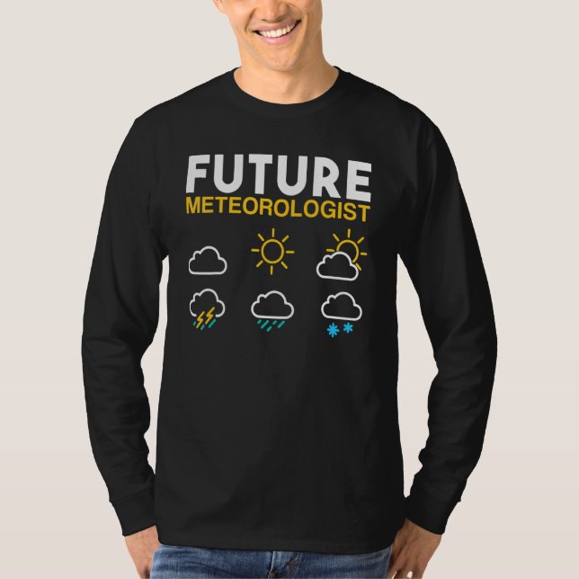 Camiseta Futuro Meteorologista Previsão do Tempo Chuva Sol  (Frente)