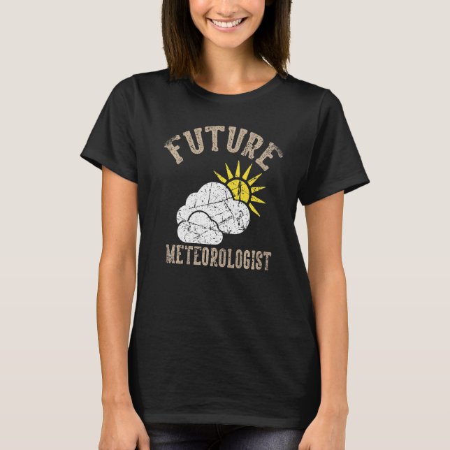 Camiseta Futuro Meteorologista Sun Chuve Tempestades Grunge (Frente)