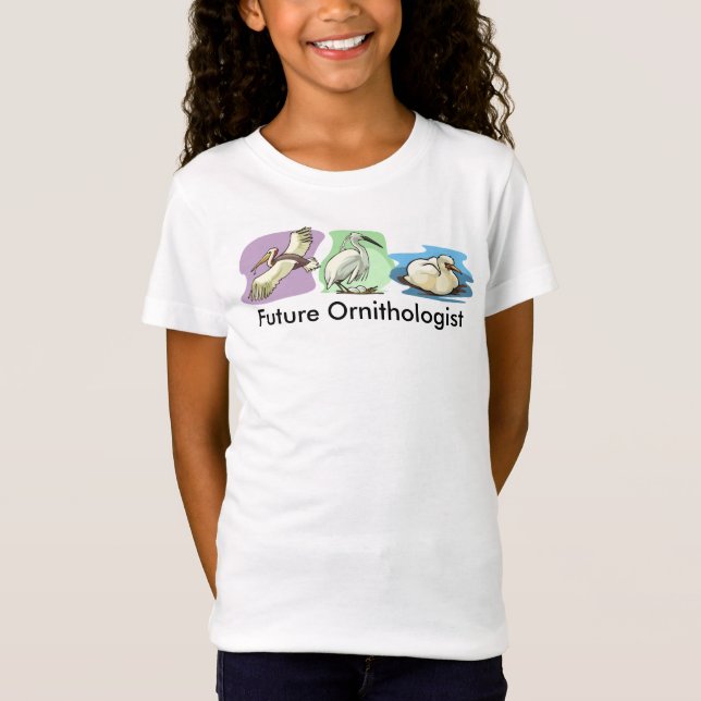 Camiseta Futuro Ornitólogo Desenhos de Pássaros (Frente)