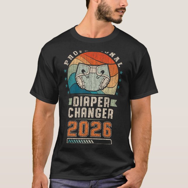 Camiseta Futuro Pai, Pai Esperado 2026 Fralda (Frente)