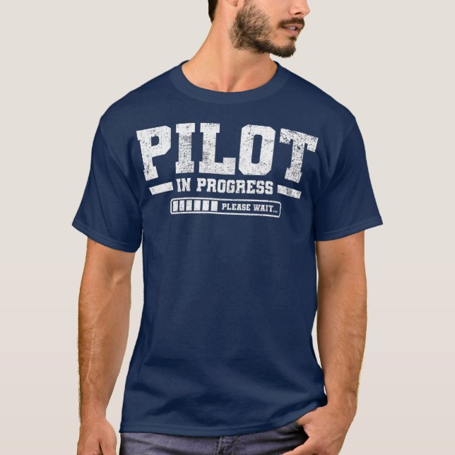 Camiseta Futuro Piloto Escola de Voo Estudante Vintage (Frente)