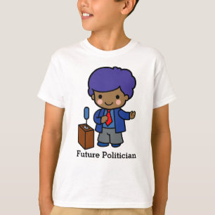 Camiseta Futuro político/Auto-falante com cabelo azul