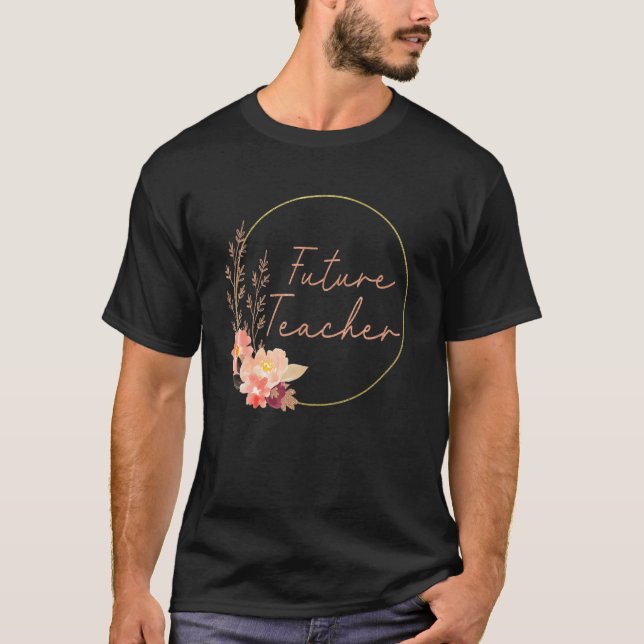 Camiseta Futuro Professor Floral Professor Em Progresso Alu (Frente)