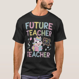 Camiseta Futuro Professor Fofo Unicórnio com Quadro ABC