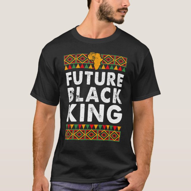 Camiseta Futuro Rei Negro Orgulha Melanina Afro-Americano P (Frente)