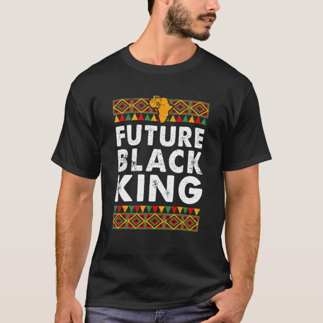 Camiseta Futuro Rei Negro Orgulha Melanina Afro-Americano P (Frente)