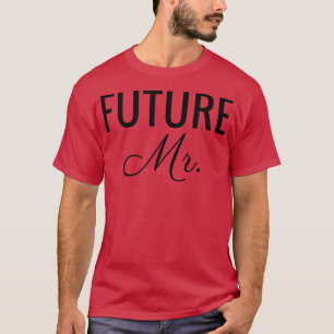Camiseta Futuro Sr Homem, Fonte Preta, Casamento & Noiva