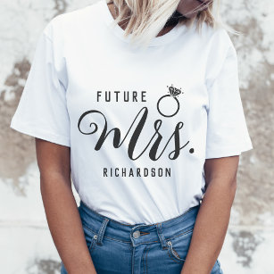 Camiseta Futuro Sra. Bride, Noivado Fiancé - Personalizada
