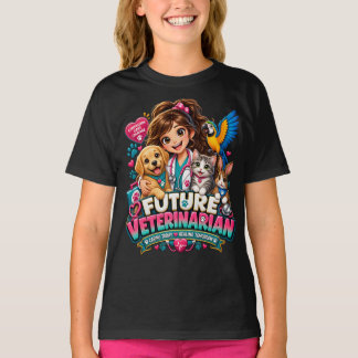 Camiseta Futuro Veterinário Crianças Amantes de An