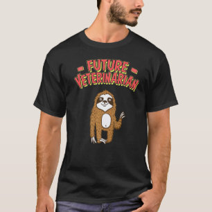Camiseta Futuro Veterinário Sloth Engraçado Para Estudantes