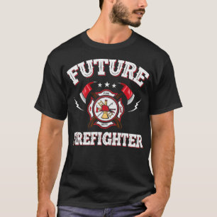 Camiseta Futuros Bombeiros Mulheres Crianças Finas Linha Ve