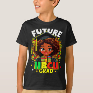 Camiseta Futuros graduados hbcu crianças menina negra afro