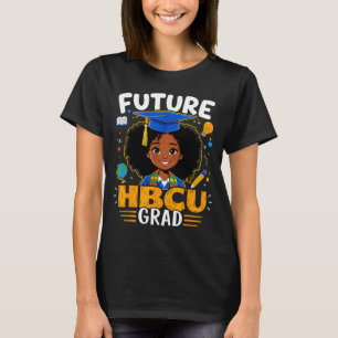 Camiseta Futuros graduados hbcu crianças menina negra afro