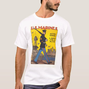 Camiseta Fuzileiros navais - serviço ativo - terra, mar, a