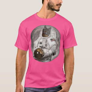Camiseta Fuzz Aldrin Cats No Espaço Astral Design Cósmico A