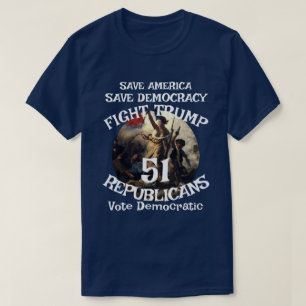 Camiseta FV FW HG Trump EUA Valores Liberdade Onda Azul EUA