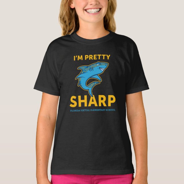 Camiseta FVES Eu sou Bonito Sharp, Jovem/Camiseta Negra (Frente)