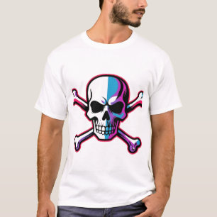 Camiseta Fweashion Skull & Crossbones Rock Banda Logo Tee