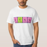 Camiseta Fynn periódico nome da mesa<br><div class="desc">Fynn soletrou como F Y N N (Fluorine Yttrium Nitrogen) em uma camisa para o cientista em você. Não consegues encontrar o que queres?</div>