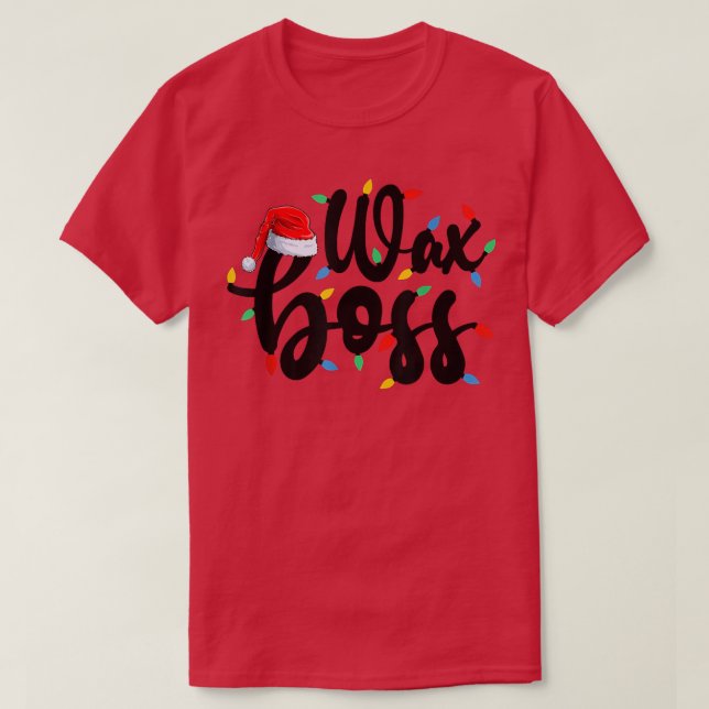 Camiseta G8J1 Wa Boss Natal Luzes Feliz Xmas Waing Lov (Frente do Design)