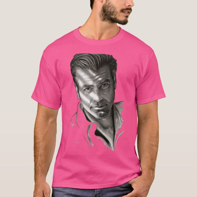 Camiseta G. Clooney Em Preto E Branco (Frente)