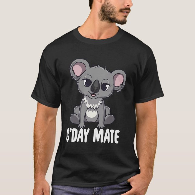 Camiseta G. Day Mate australiano Kawaii Koala Austrália Lan (Frente)