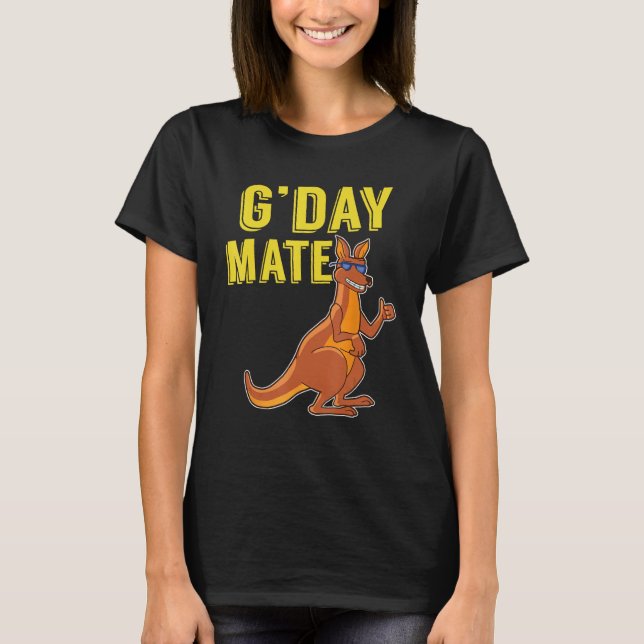 Camiseta G Day Mate GDay Australian Kangaroo Aussie (Frente)