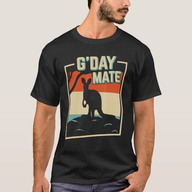 Camiseta G Day Mate GDay Australian Kangaroo Aussie 1 (Frente)