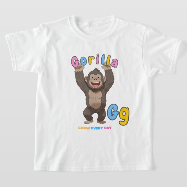 Camiseta "G é para Gorila" Tee Alfabeta - Cresça Todos Os D (Postura )