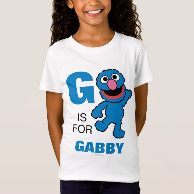Camiseta G é para Grover | Adicione seu nome (Frente)