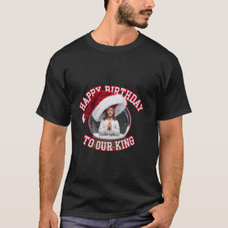 Camiseta G globo de neve Feliz Aniversário Rei Jesus Cristo
