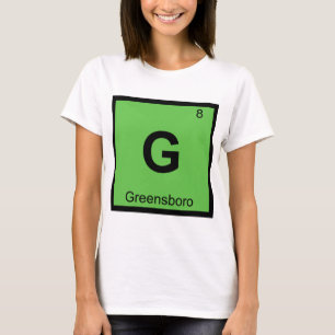 Camiseta G - Greensboro Carolina do Norte Símbolo Químico