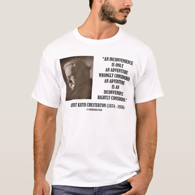 Camiseta G.K. Aventura da inconveniência de Chesterton (Frente)