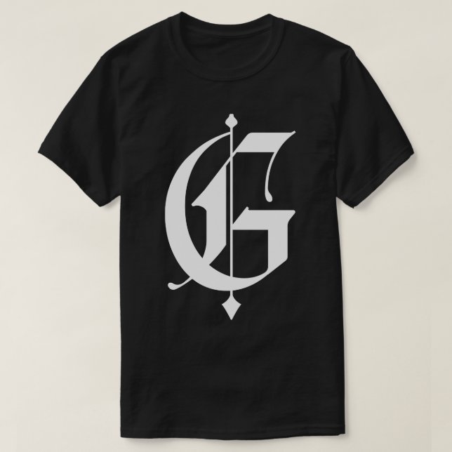 Camiseta g letra de tatuagem (Frente do Design)