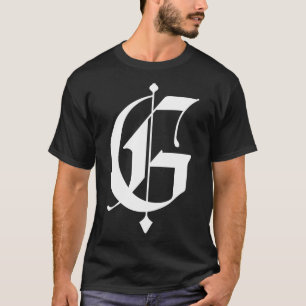 Camiseta g letra de tatuagem