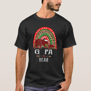 Camiseta G Pa Bear Natal Rainbow Leopard Family Christy