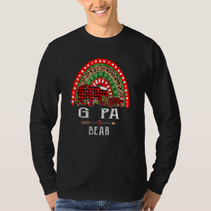Camiseta G Pa Bear Natal Rainbow Leopard Family Christy