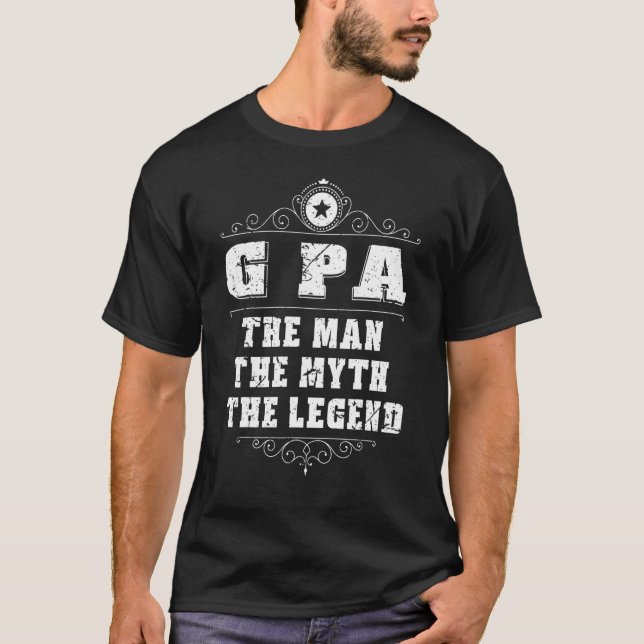 Camiseta G Pa O Homem O Mito O Vovô Da Lenda D (Frente)