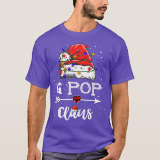 Camiseta G Pop Claus Christmas Light Pajama Family Matching
