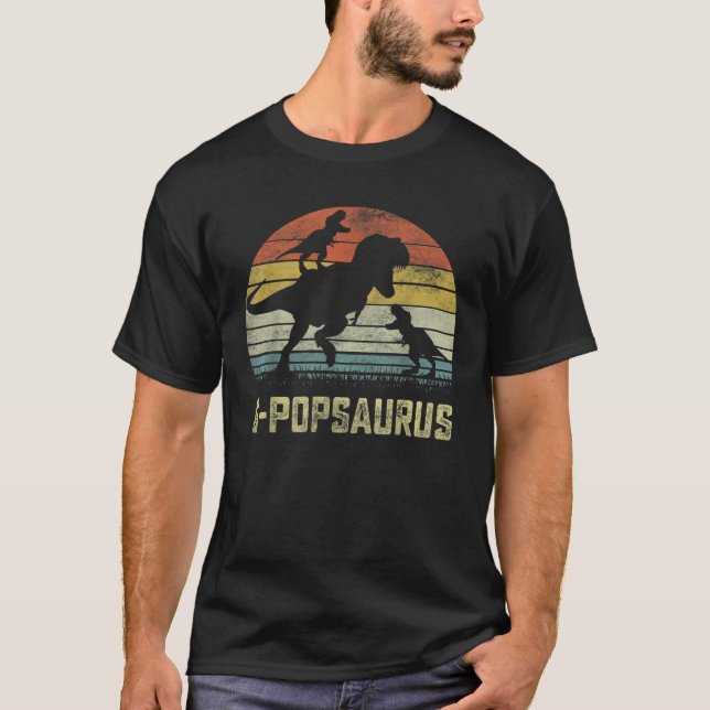 Camiseta G pop saurus T Rex Dinosaur G pop 2 crianças Mães (Frente)