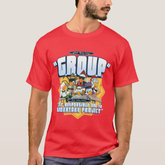 Camiseta G.R.O.U.P. Projetos - o T dos homens das galinhas